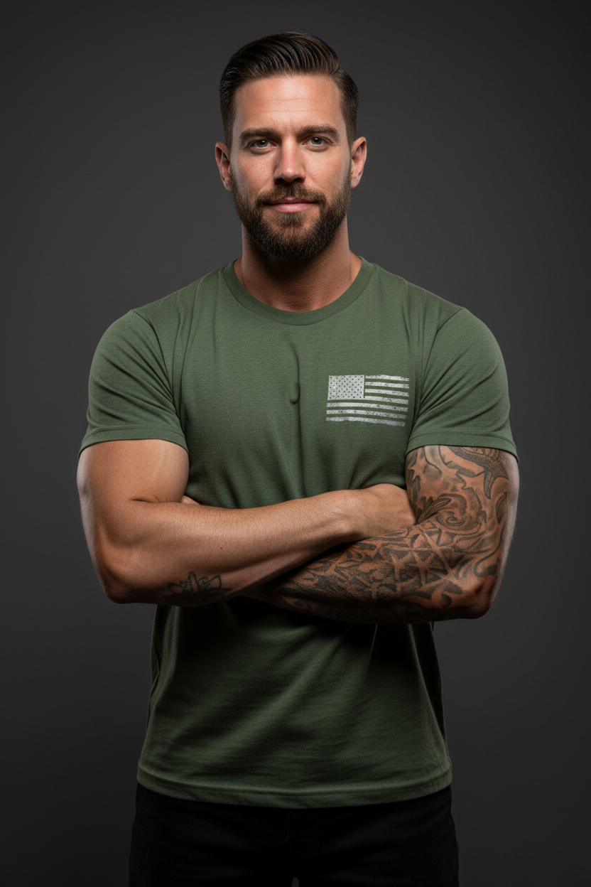 Men's Short Sleeve Tee - Chrome, Steel & Freedom