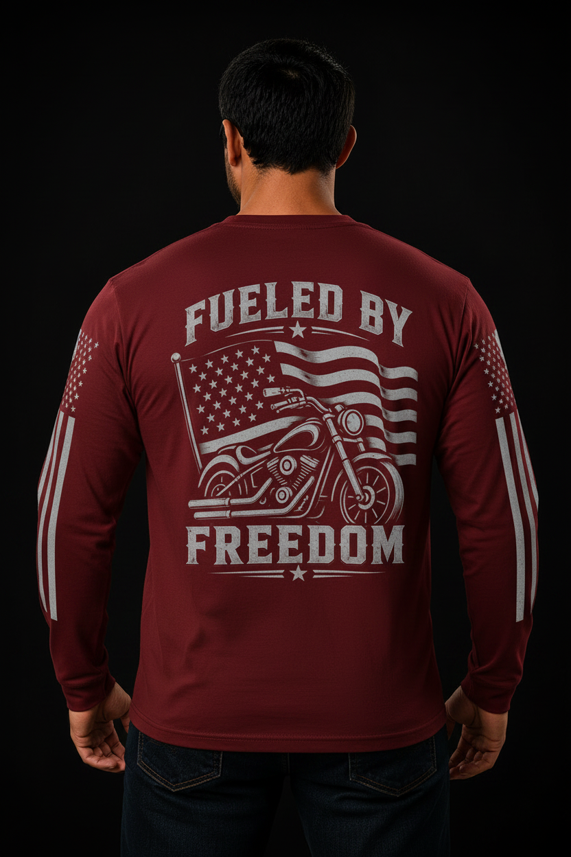 Fueled by Freedom Deep Red - Back