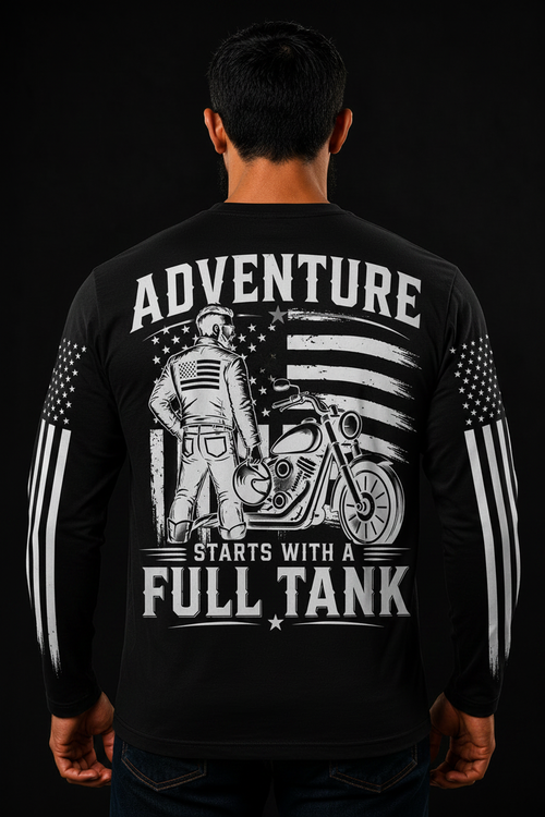 Adventure Starts With a Full Tank Black - Back