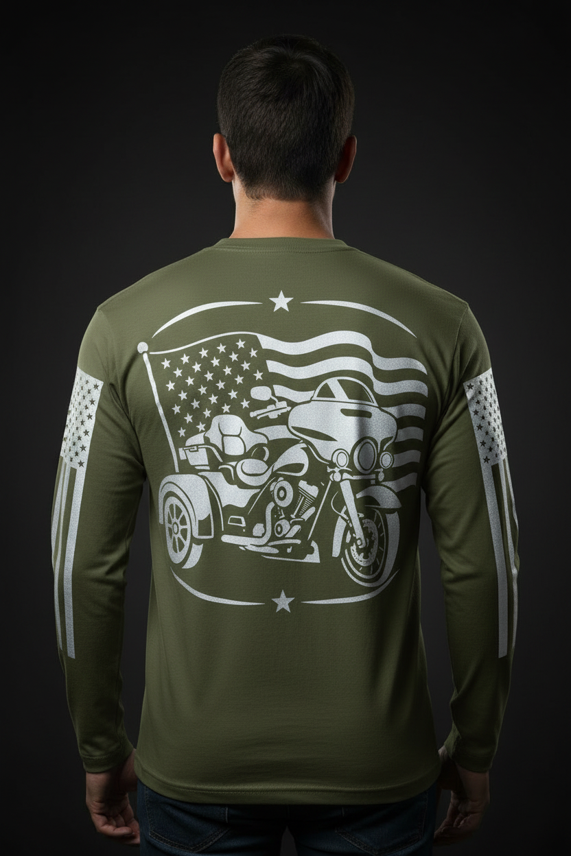 Freedom on Three Olive Green - Back