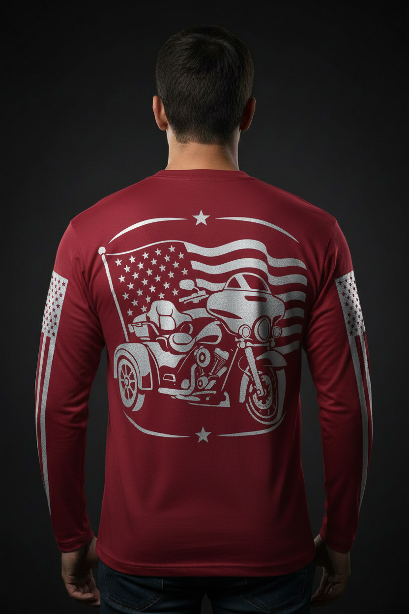 Freedom on Three Deep Red - Back