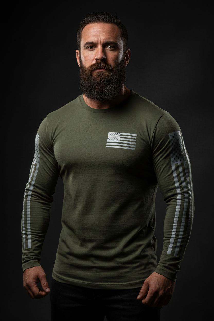 Freedom on Three Olive Green - Front