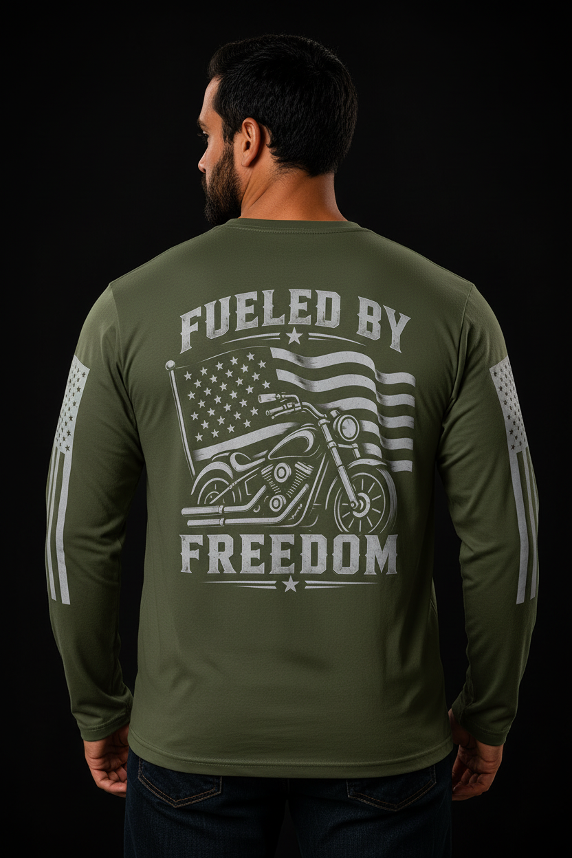 Fueled by Freedom Olive Green - Back