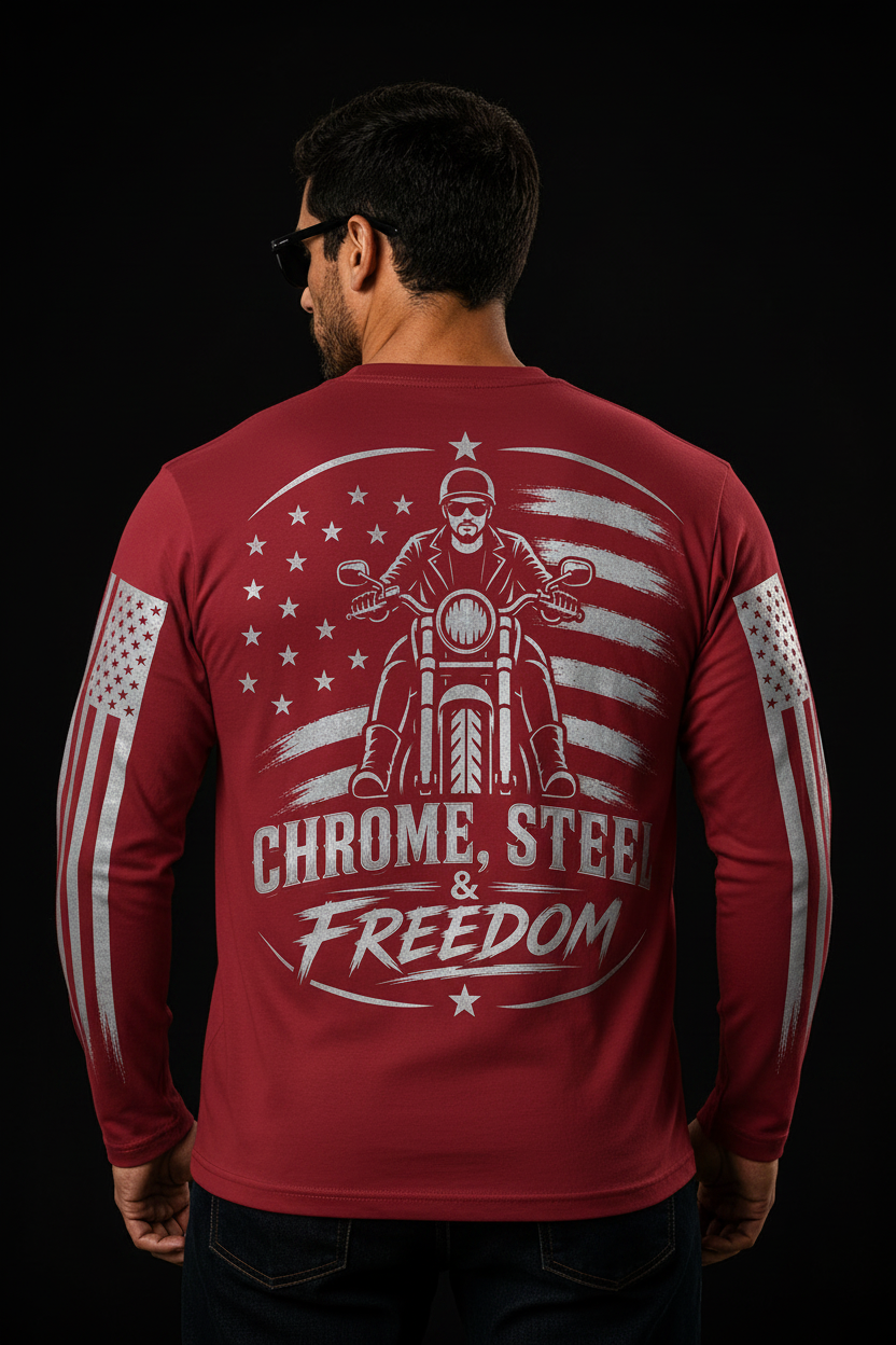 Chrome Steel Freedom Deep Red - Back