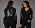 Endless Miles black long sleeve reflective tee - front and back with model