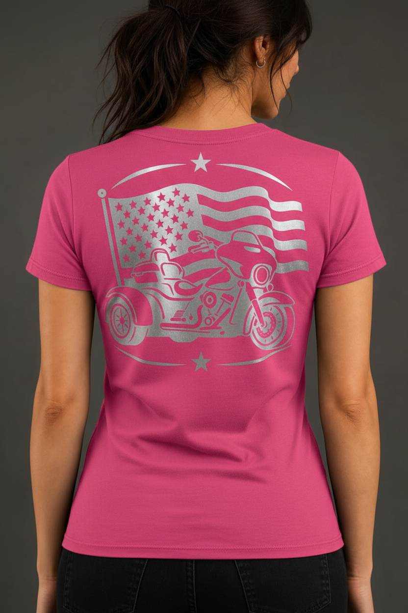 Freedom On Three Reflective Women's V-Neck Tee