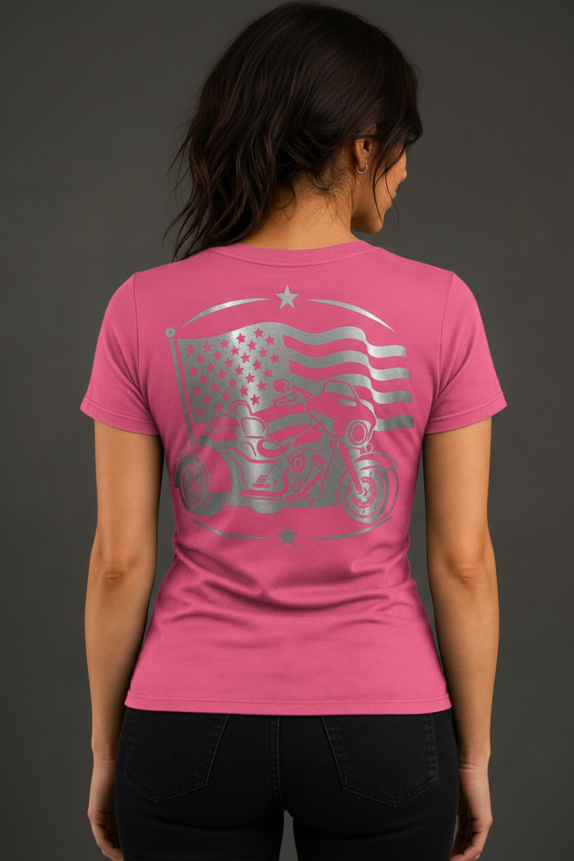 Freedom On Three Reflective Women's V-Neck Tee