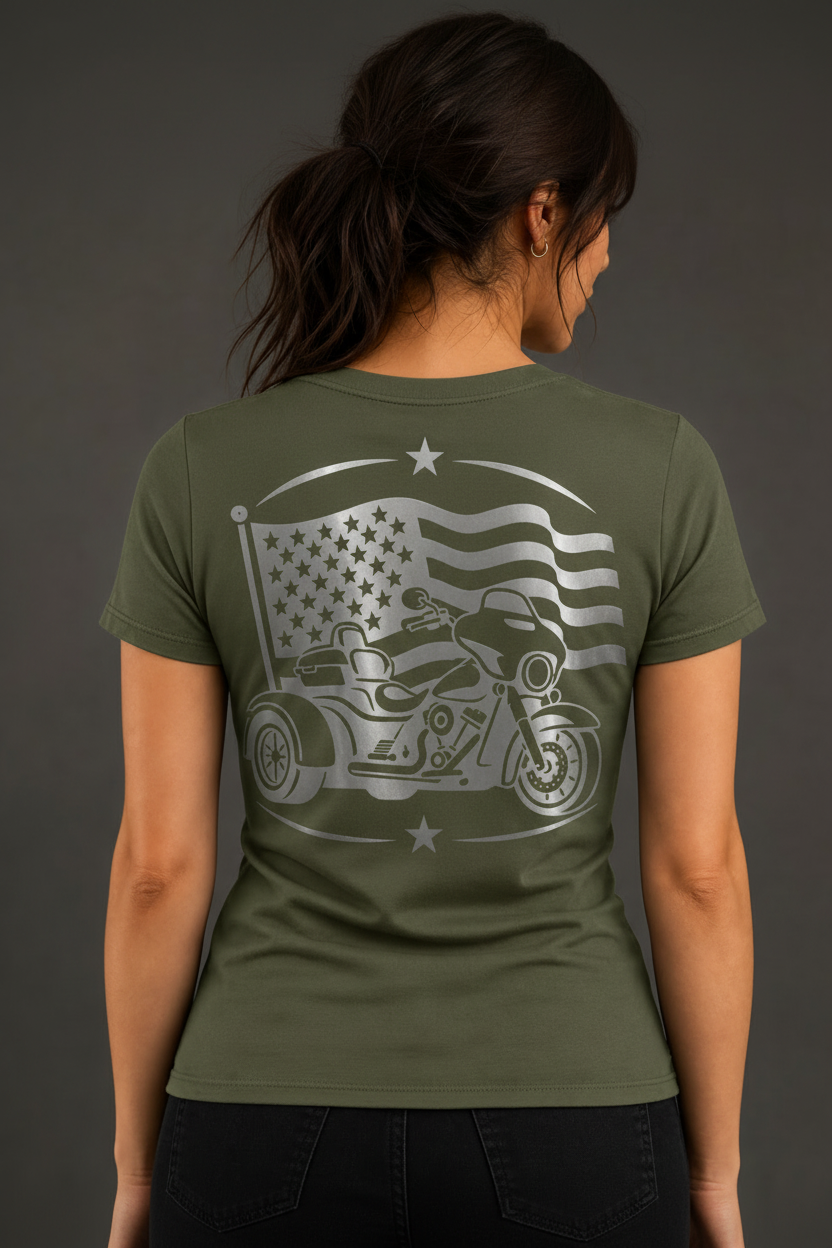 Freedom On Three Reflective Women's V-Neck Tee