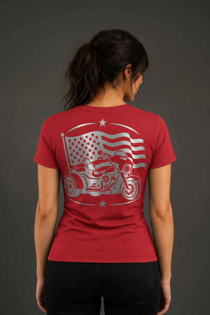 Freedom On Three Reflective Women's V-Neck Tee