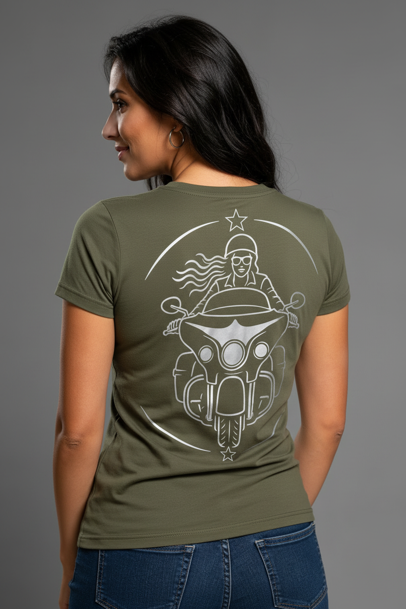 American Spirit Reflective Women's V-Neck Tee