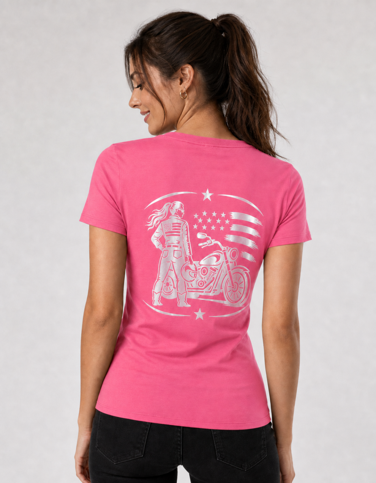 Freedom Machine Reflective Women's V-Neck Tee