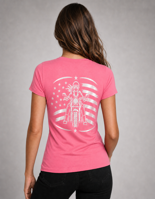 American Thunder Reflective Women's V-Neck Tee