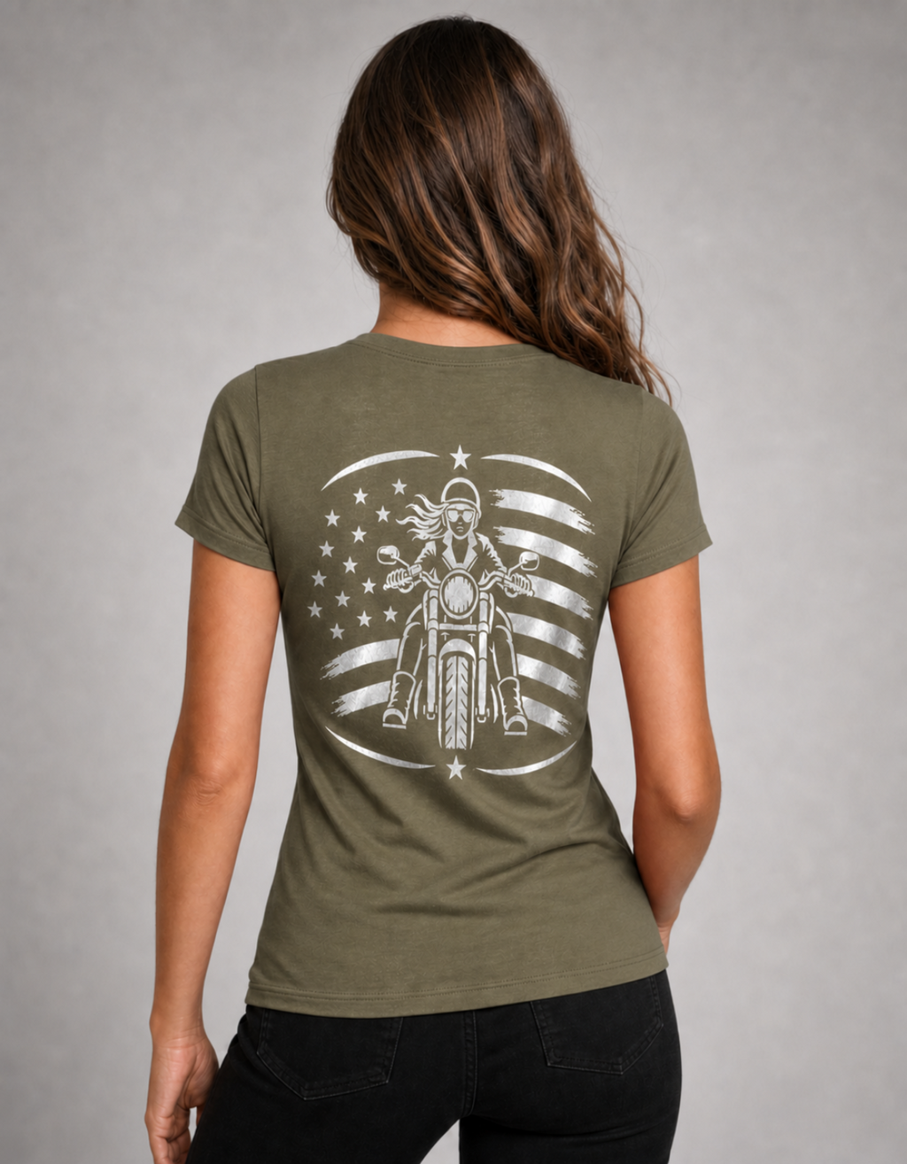 American Thunder Reflective Women's V-Neck Tee