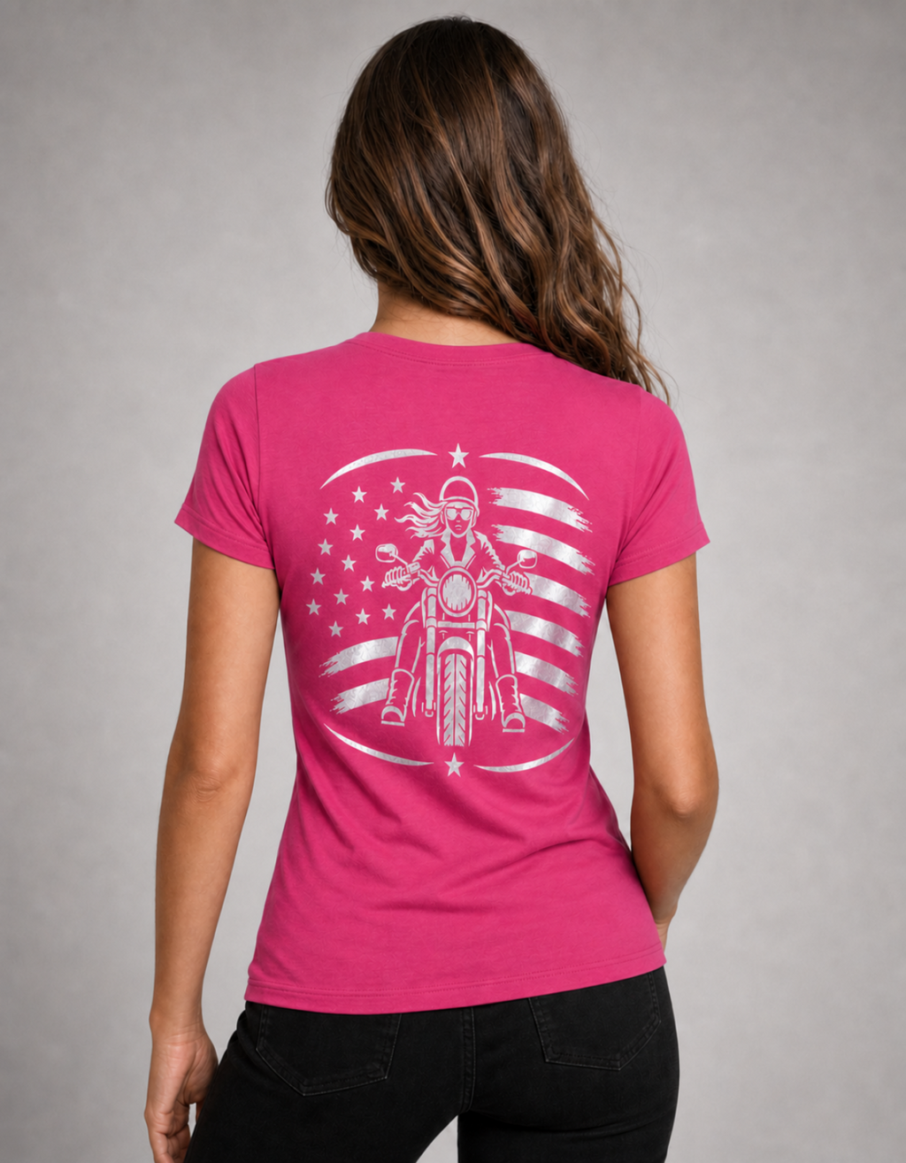 American Thunder Reflective Women's V-Neck Tee