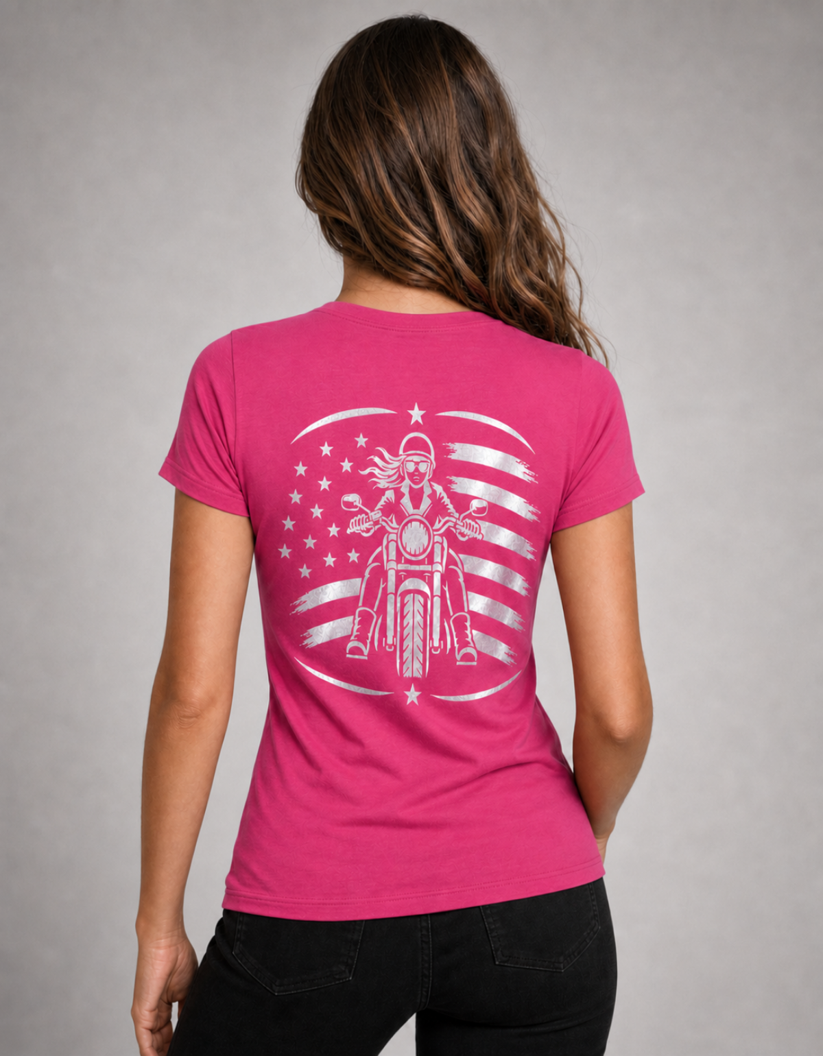 American Thunder Reflective Women's V-Neck Tee