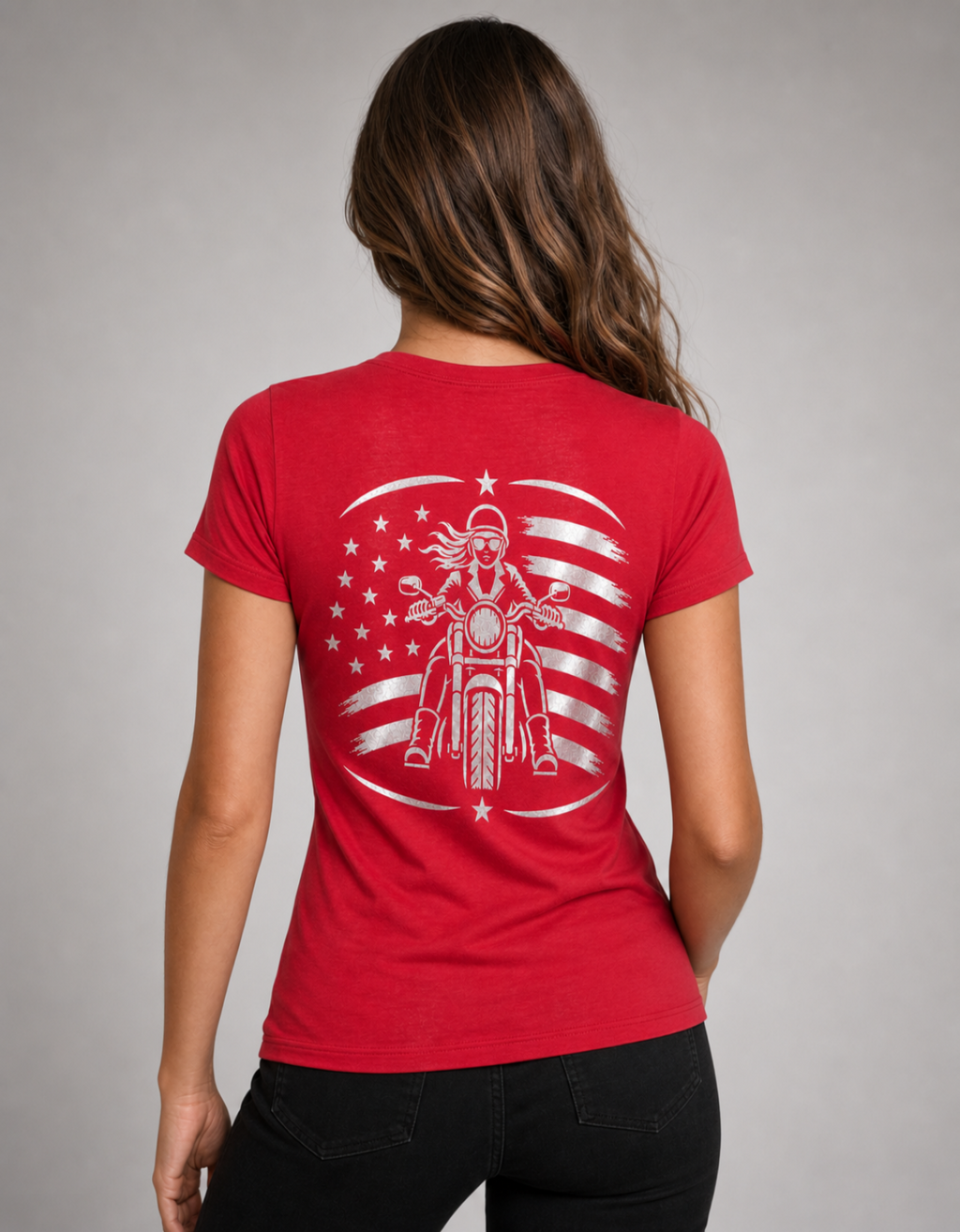 American Thunder Reflective Women's V-Neck Tee