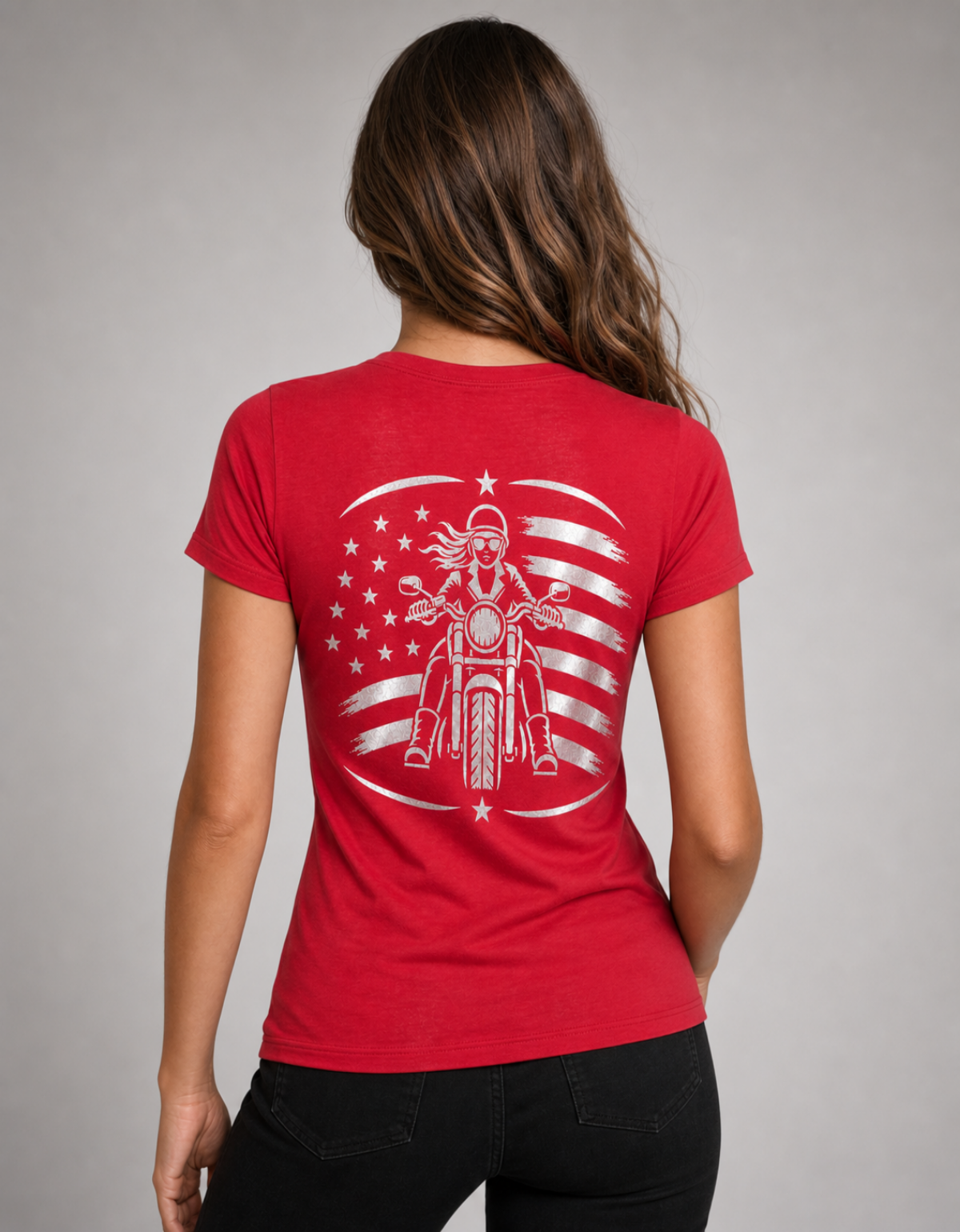 American Thunder Reflective Women's V-Neck Tee