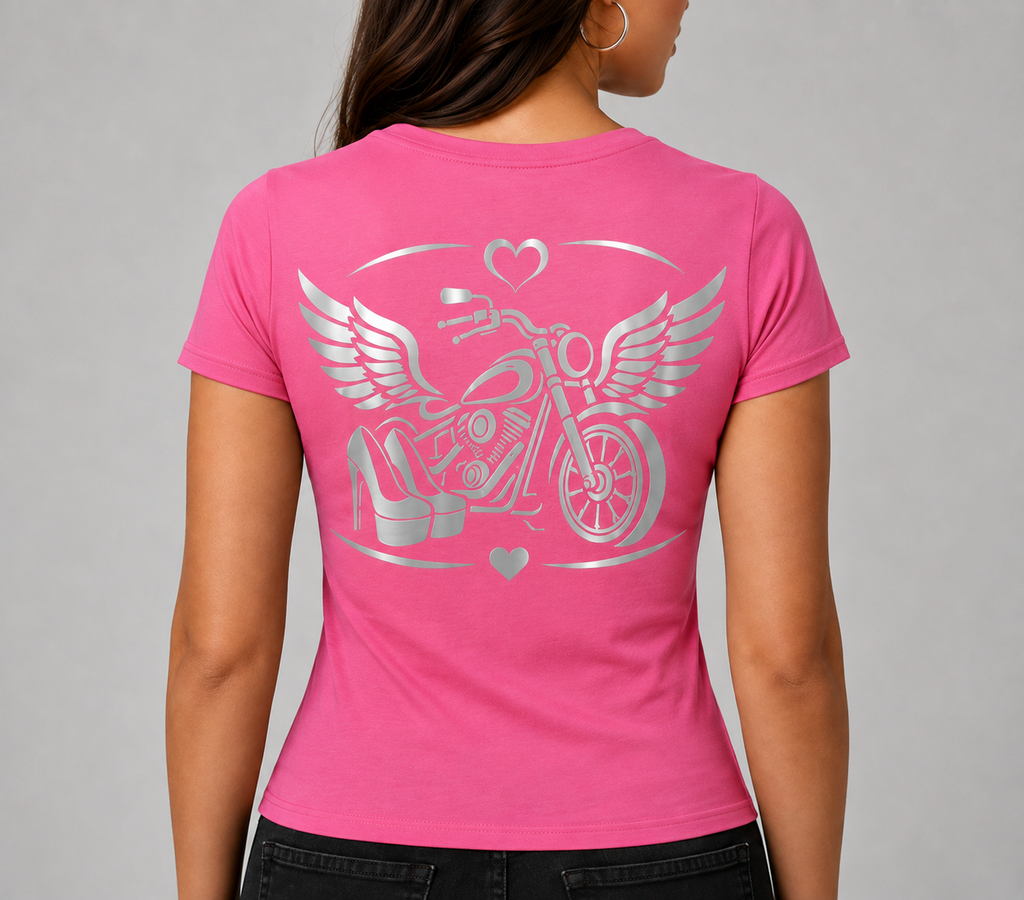Steel Wings Reflective Women's V-Neck Tee
