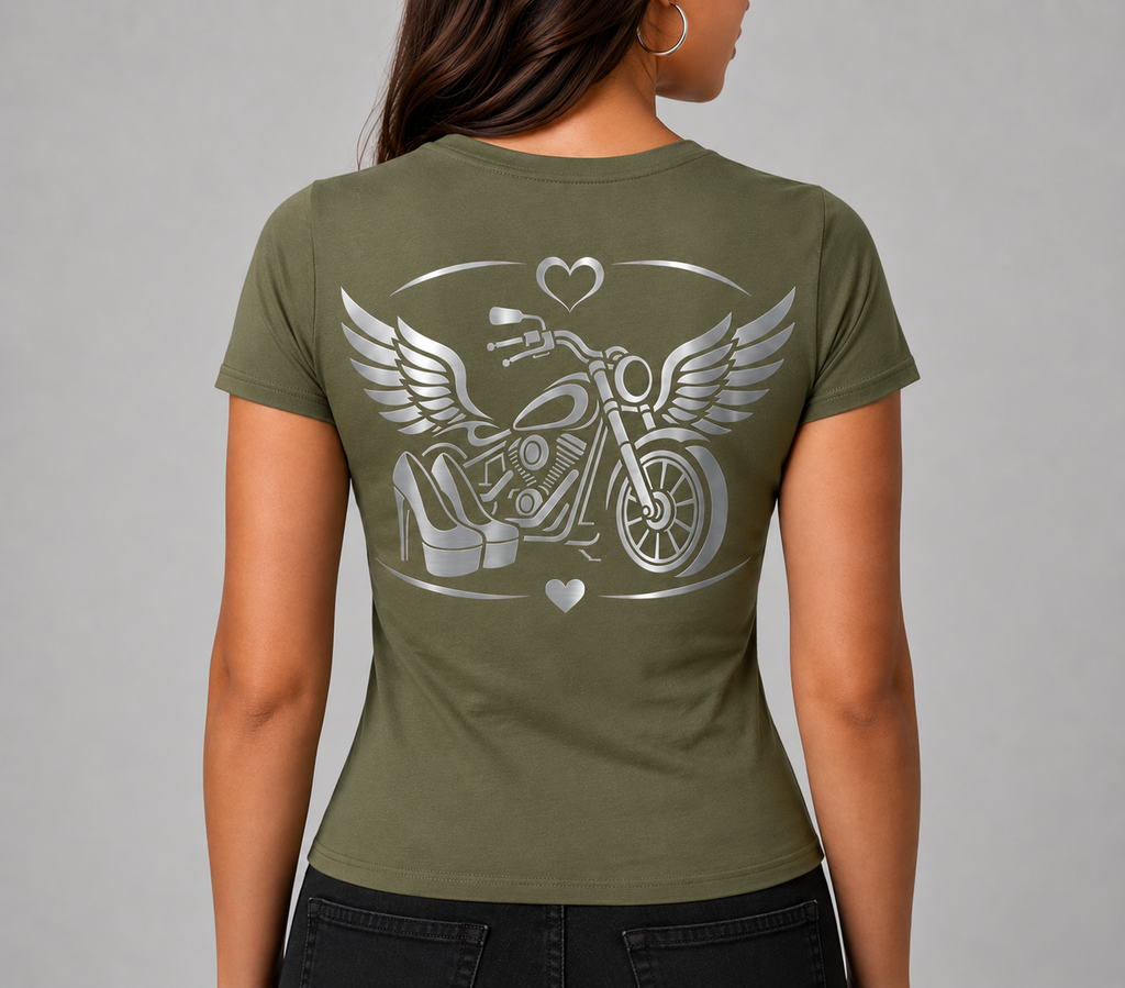 Steel Wings Reflective Women's V-Neck Tee