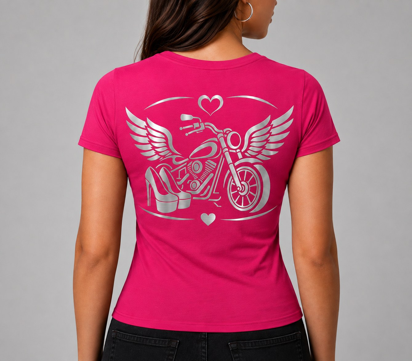 Steel Wings Reflective Women's V-Neck Tee