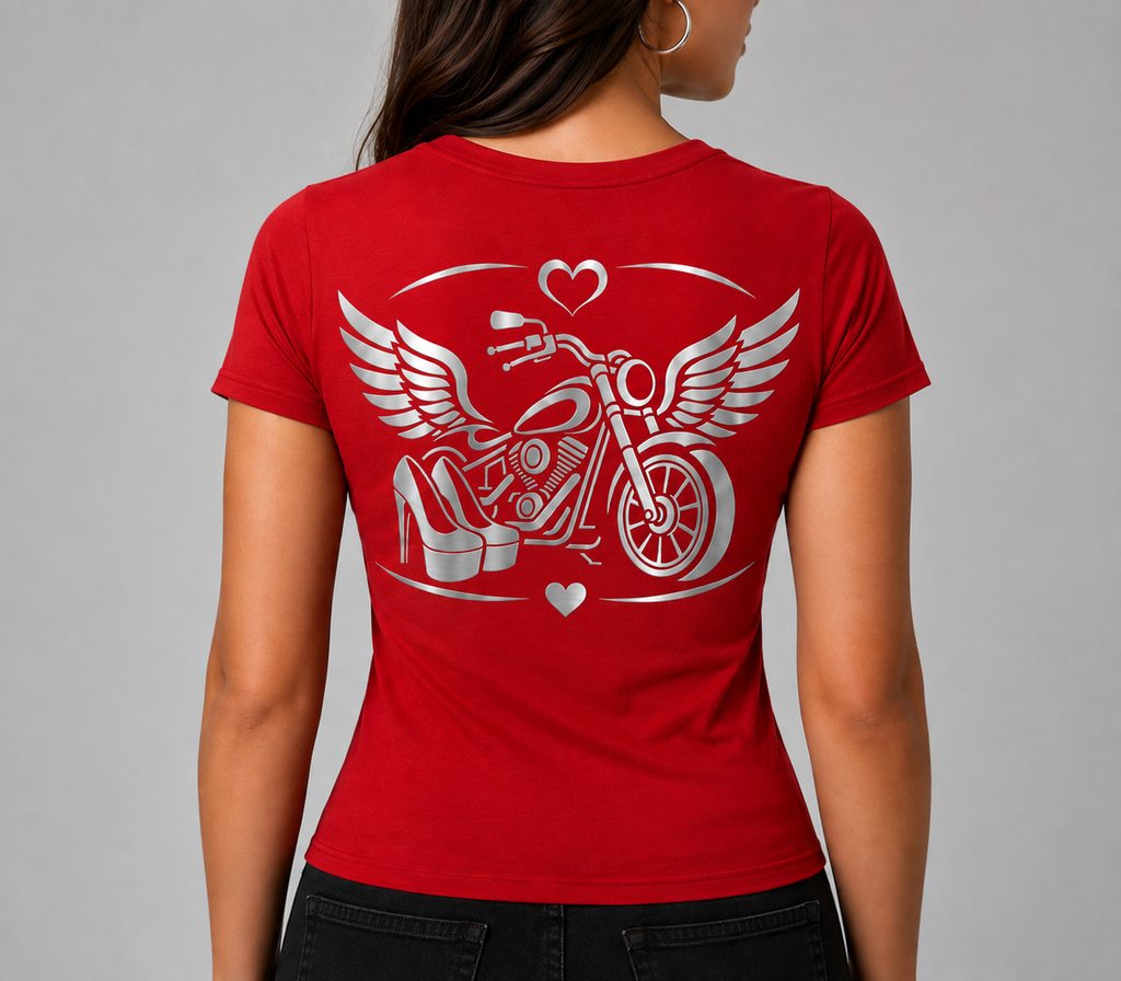 Steel Wings Reflective Women's V-Neck Tee