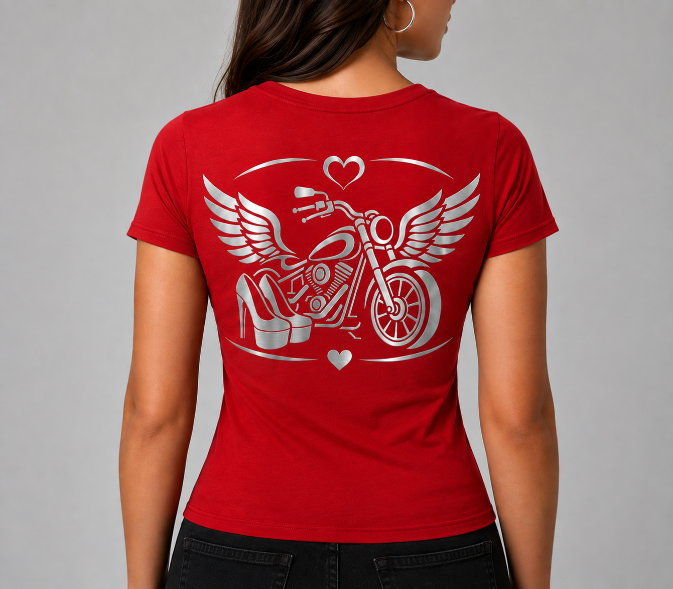 Steel Wings Reflective Women's V-Neck Tee