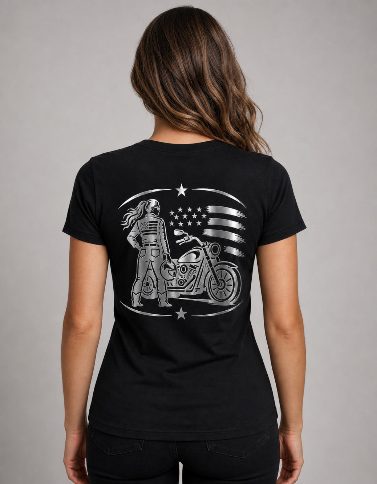 Freedom Machine Reflective Women's V-Neck Tee
